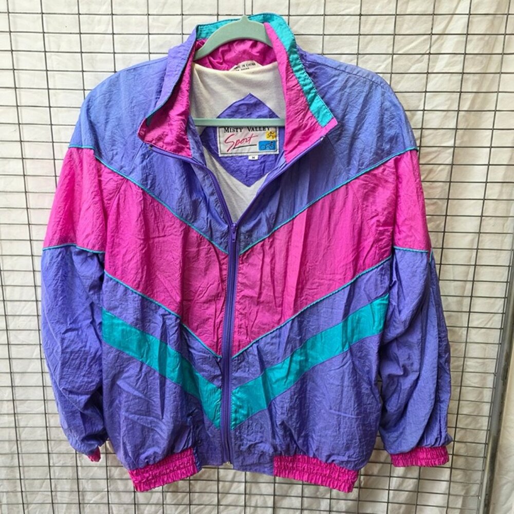 Vintage Misty Valley Windbreaker Jacket Colorblock M